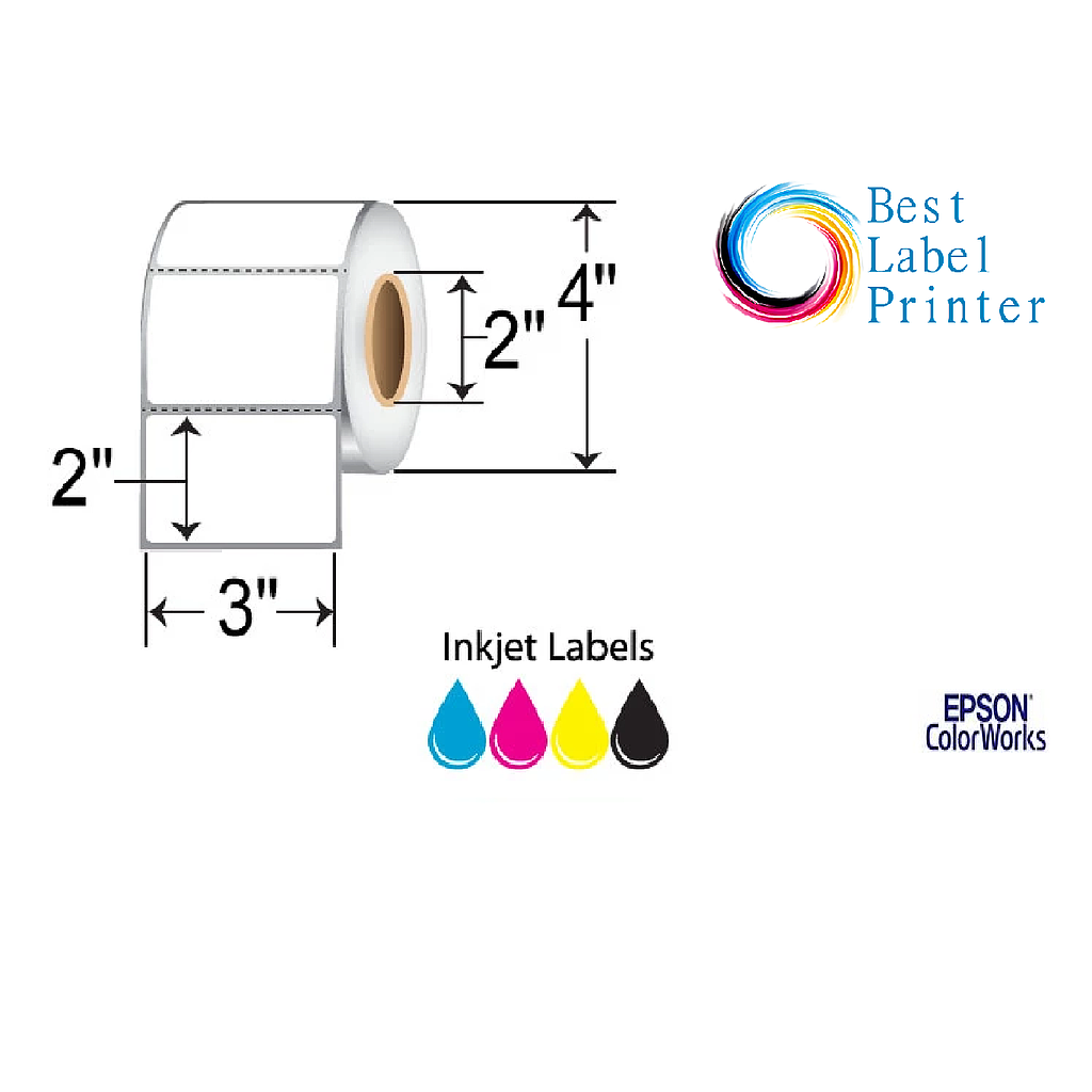 3" X 2" EPSON COLORWORKS MEDIA PREMIUM MATTE LABELS (COLORWORKS C3500/C4000 SERIES) (2"CORE/4"OD)