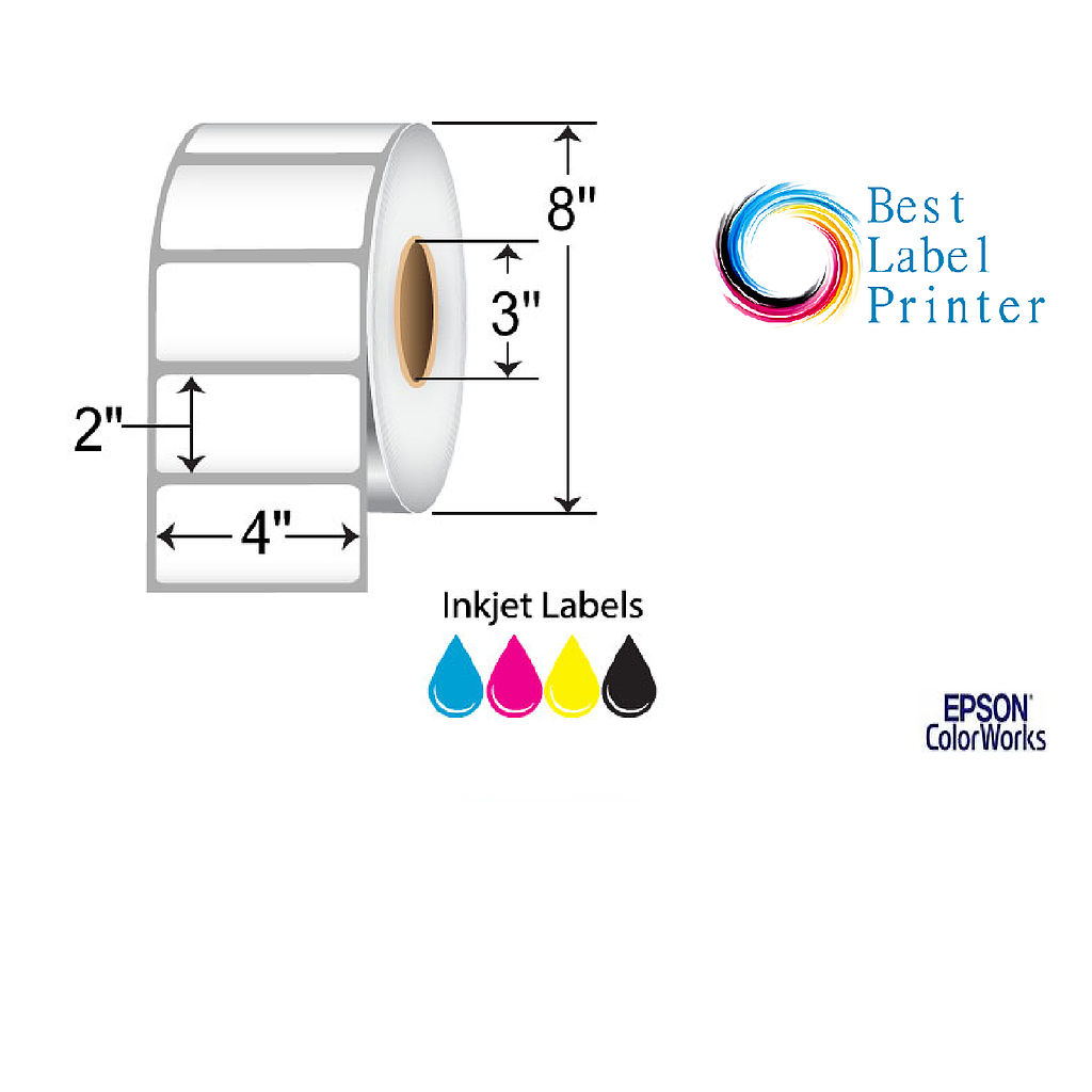 4” X 2” EPSON COLORWORKS MEDIA DURABLE MATTE SYNTHETIE LABELS (COLORWORKS C6000/C7500 SERIES) (3"CORE/8"OD)