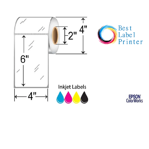  4” X 6” EPSON COLORWORKS MEDIA HIGH GLOSS LABELS (COLORWORKS C3500/C4000 SERIES) (2"CORE/4"OD)