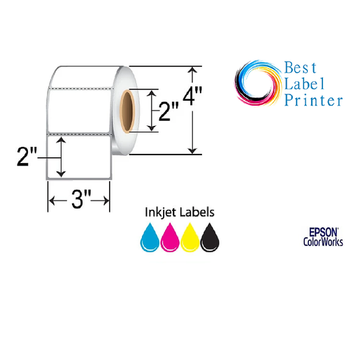  3” X 2” EPSON COLORWORKS MEDIA HIGH GLOSS LABELS (COLORWORKS C3500/C4000 SERIES) (2"CORE/4"OD)