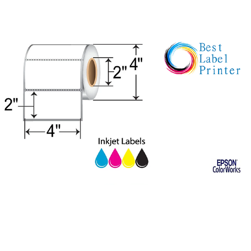  4” X 2” EPSON COLORWORKS MEDIA DURABLE MATTE SYNTHETIE LABELS (COLORWORKS C3500/C4000 SERIES) (2"CORE/4"OD)