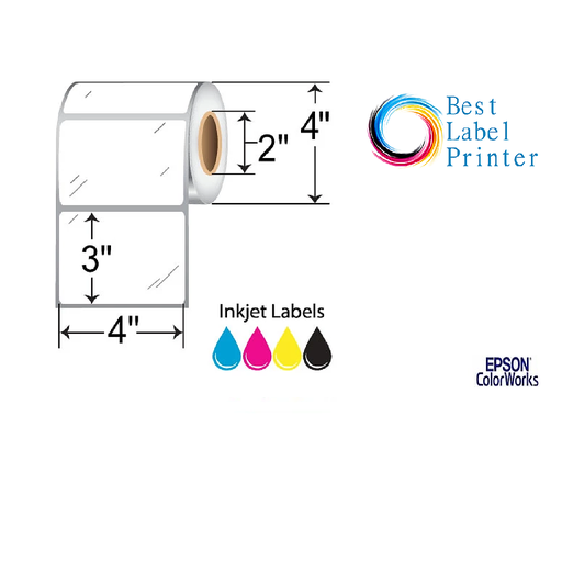  4” X 3” EPSON COLORWORKS MEDIA DURABLE MATTE SYNTHETIE LABELS (COLORWORKS C3500/C4000 SERIES) (2"CORE/4"OD)