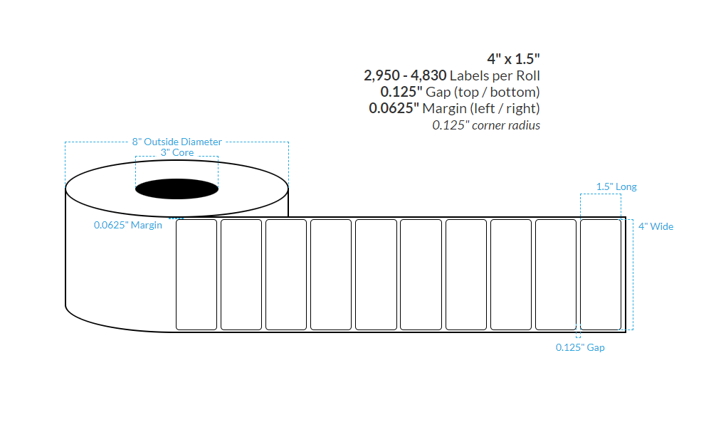 4" X 1.5" CRYSTAL PATTERN HOLOGRAPHIC {ROUNDED CORNERS} Roll Labels  (3"CORE/8"OD)