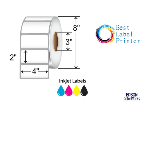 [C60CD001] 4” X 2” EPSON COLORWORKS MEDIA DURABLE MATTE SYNTHETIE LABELS (COLORWORKS C6000/C7500 SERIES) (3"CORE/8"OD)