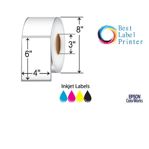 [C60CD003] 4” X 6” EPSON COLORWORKS MEDIA DURABLE MATTE SYNTHETIE LABELS (COLORWORKS C6000/C7500 SERIES) (3"CORE/8"OD)