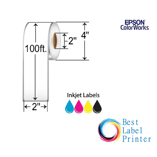 [C35GC001]  2" X 100' EPSON COLORWORKS MEDIA HIGH GLOSS LABELS (COLORWORKS C3500/C4000 SERIES) (2"CORE/4"OD)