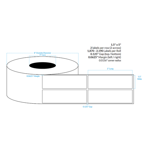 [102858-3X8-CI4C-129-2000000] 1.5" x 3" 2 ACROSS CRYSTAL PATTERN HOLOGRAPHIC {SQUARE CORNERS} Roll Labels (3"CORE/8"OD)